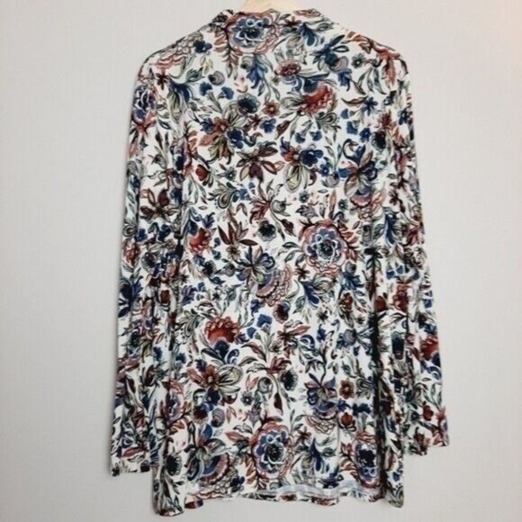 A MTL 1980 Floral Mock Neck Pullover Soft Top Size 1X - Picture 7 of 8